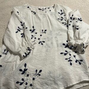 White Ebroidred blouse